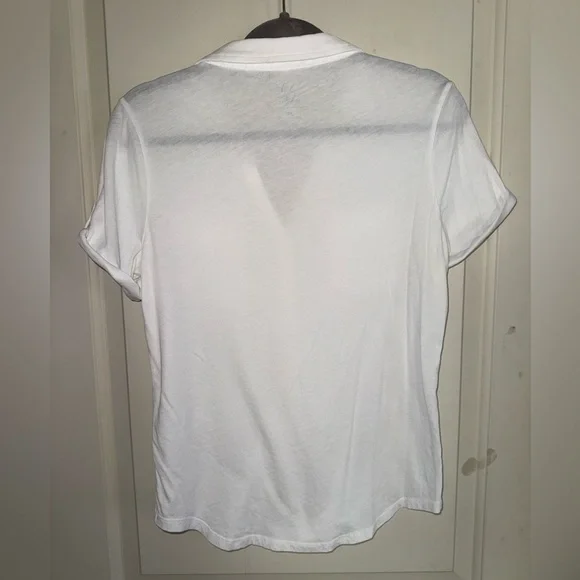New York & Company White Button Down Short Sleeve Blouse - Like New - Picture 6 of 6